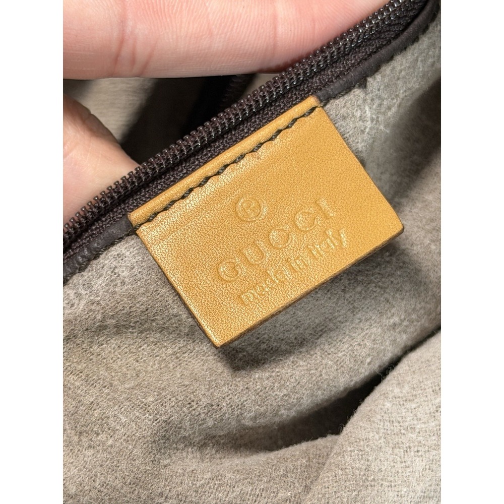 GUCCI Mini Boston Bag Shoulder Bag Canvas Beige Sherry Line Authentic Ladies0037 - Picture 13 of 16